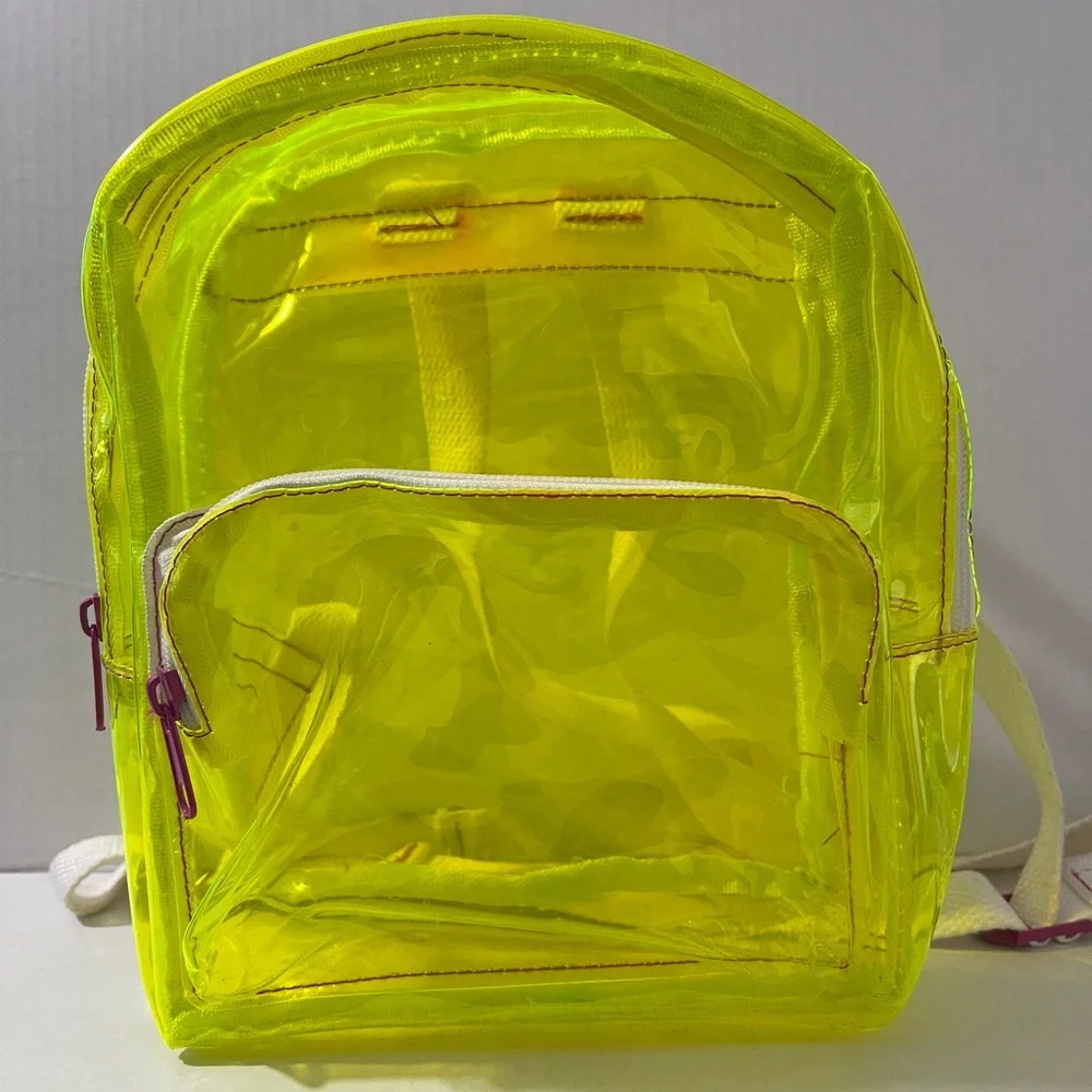 Clear Neon Yellow Mini Backpack | Concert &‎ Stadium Approved